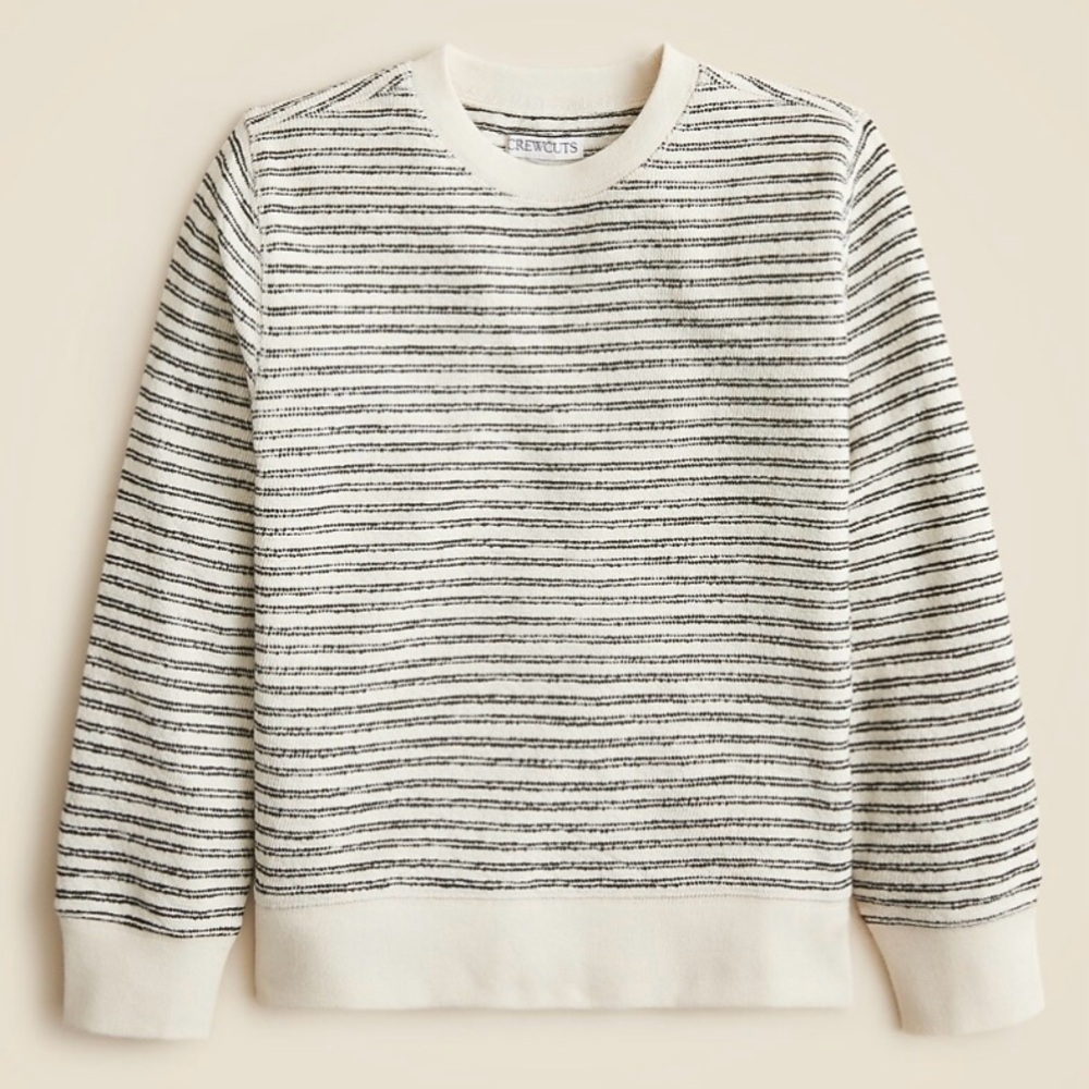 Crewcuts Boys Striped Sweater - Black and Ivory